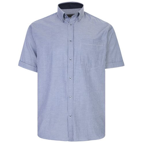 KAM Kurzarm-Mini-Streifenhemd Navy